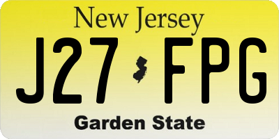 NJ license plate J27FPG