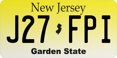 NJ license plate J27FPI