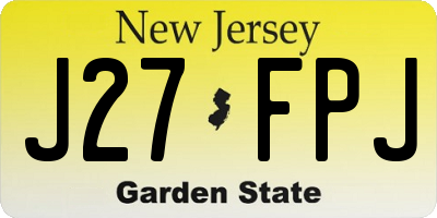 NJ license plate J27FPJ