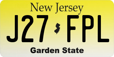 NJ license plate J27FPL