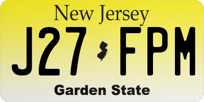 NJ license plate J27FPM