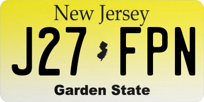 NJ license plate J27FPN