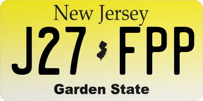 NJ license plate J27FPP