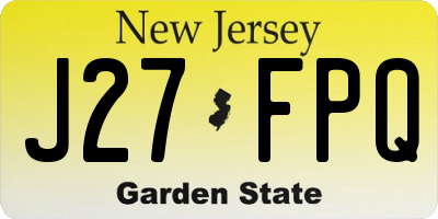NJ license plate J27FPQ