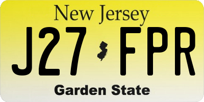 NJ license plate J27FPR