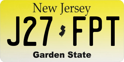 NJ license plate J27FPT