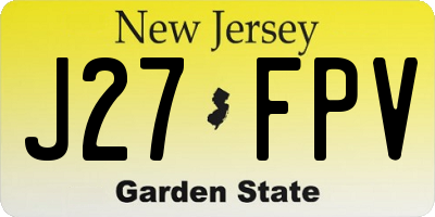 NJ license plate J27FPV