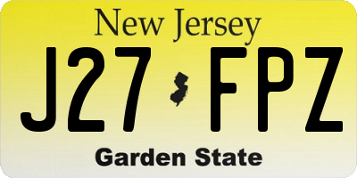 NJ license plate J27FPZ
