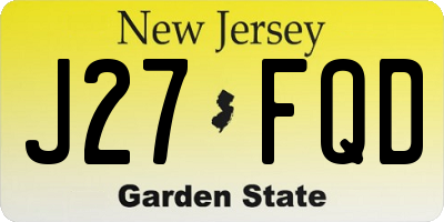 NJ license plate J27FQD