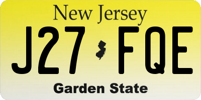 NJ license plate J27FQE