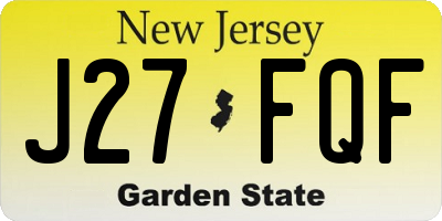 NJ license plate J27FQF