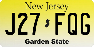NJ license plate J27FQG
