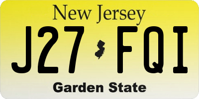 NJ license plate J27FQI