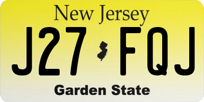 NJ license plate J27FQJ