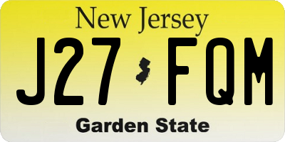 NJ license plate J27FQM