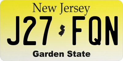 NJ license plate J27FQN