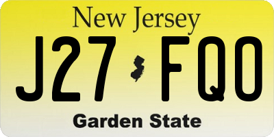 NJ license plate J27FQO