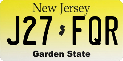 NJ license plate J27FQR