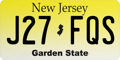 NJ license plate J27FQS