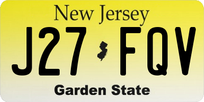 NJ license plate J27FQV