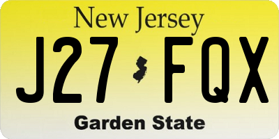 NJ license plate J27FQX