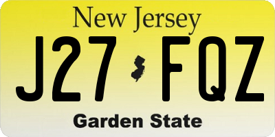 NJ license plate J27FQZ
