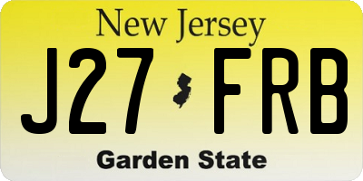 NJ license plate J27FRB