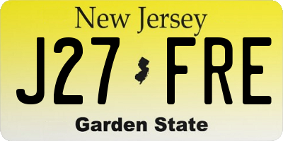 NJ license plate J27FRE