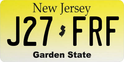 NJ license plate J27FRF