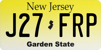 NJ license plate J27FRP