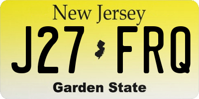 NJ license plate J27FRQ
