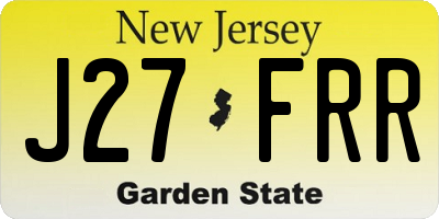 NJ license plate J27FRR