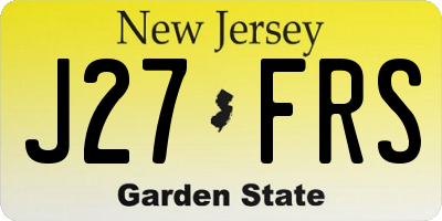 NJ license plate J27FRS