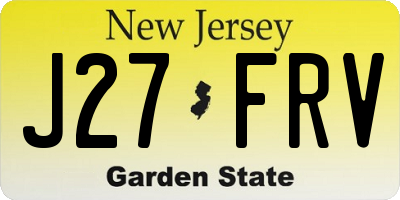 NJ license plate J27FRV