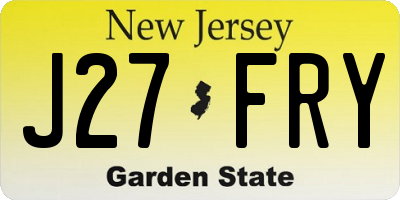 NJ license plate J27FRY