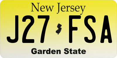 NJ license plate J27FSA