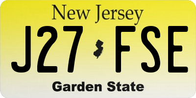 NJ license plate J27FSE