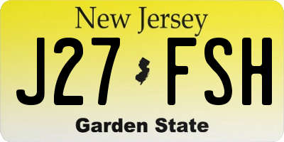 NJ license plate J27FSH