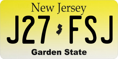 NJ license plate J27FSJ