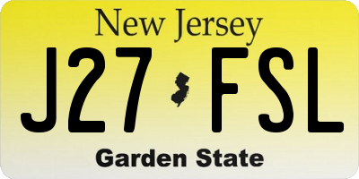 NJ license plate J27FSL