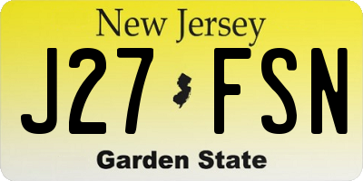 NJ license plate J27FSN