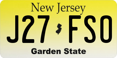 NJ license plate J27FSO