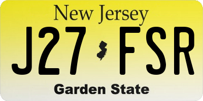 NJ license plate J27FSR