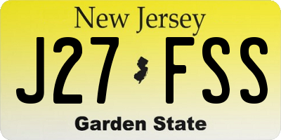 NJ license plate J27FSS