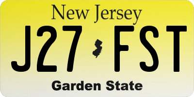 NJ license plate J27FST