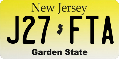 NJ license plate J27FTA