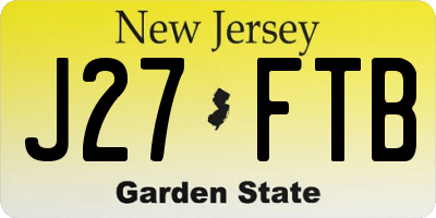 NJ license plate J27FTB