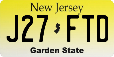 NJ license plate J27FTD