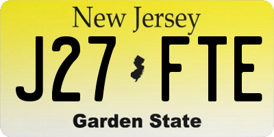 NJ license plate J27FTE