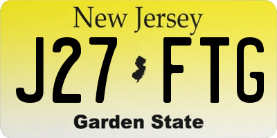 NJ license plate J27FTG